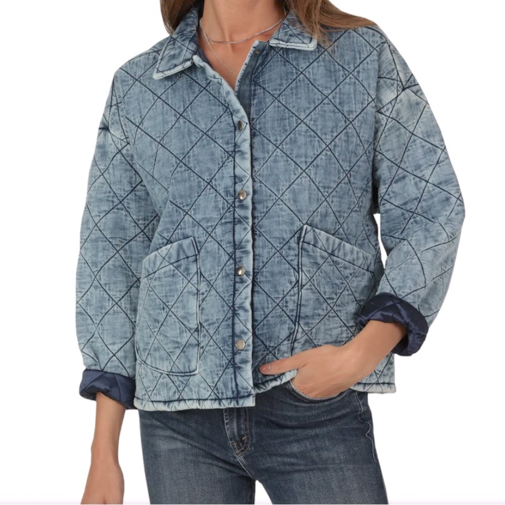 “Claire Quilted Denim Jacket”. New with tags from Sundance.